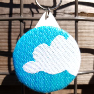 Sling Mirror (Ruildoek Wolking over the Rainbow, woven by Woven Clauds)
