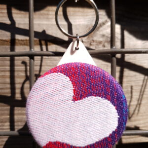 Sling Mirror (Ruildoek Wolking over the Rainbow, woven by Woven Clauds)