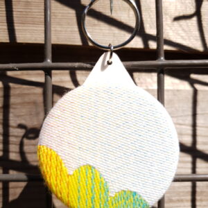 Sling Mirror (Ruildoek Wolking over the Rainbow, woven by Woven Clauds)